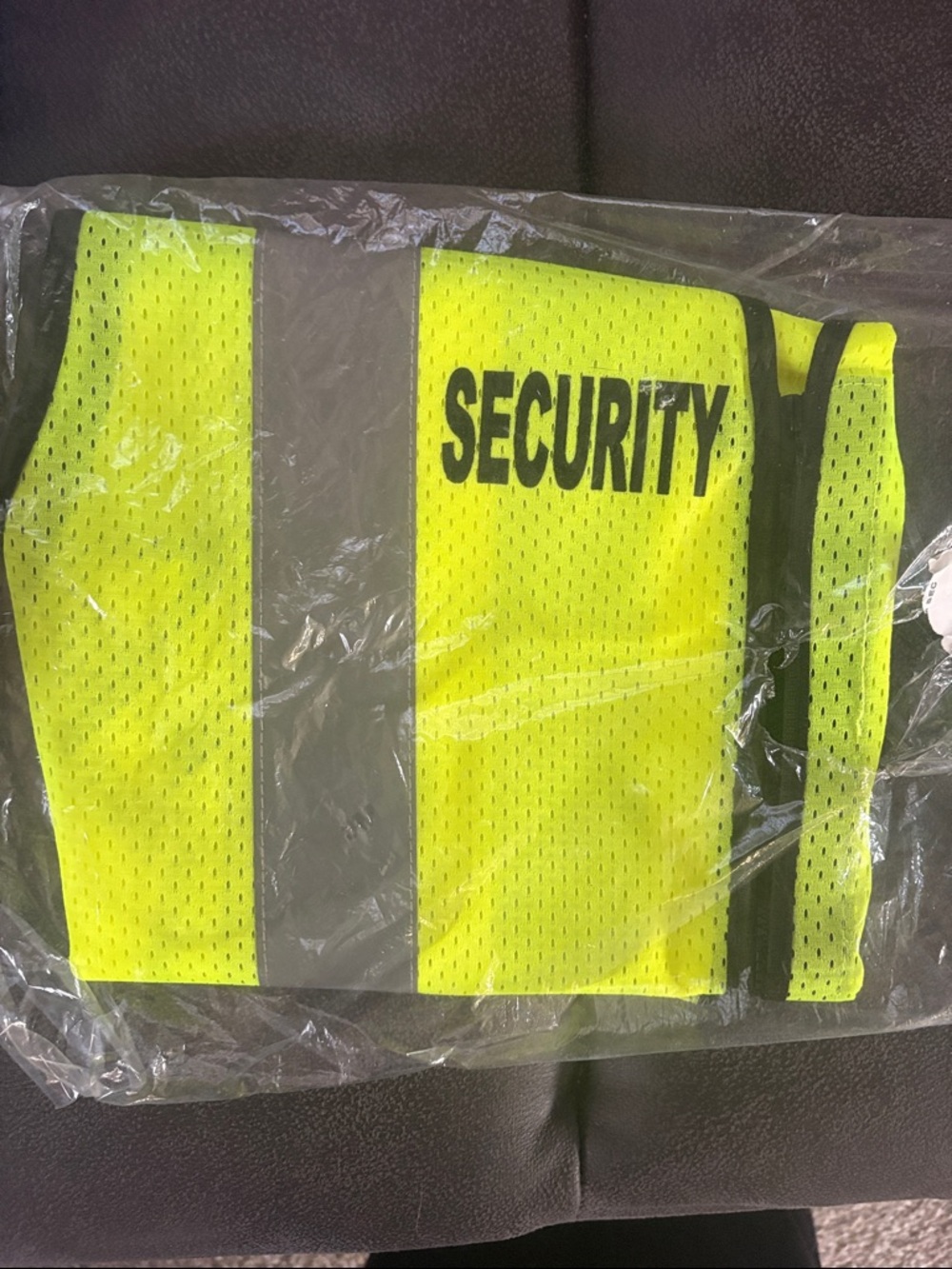 Hi-Vis Security Vest - Neon Yellow with Reflective Stripes